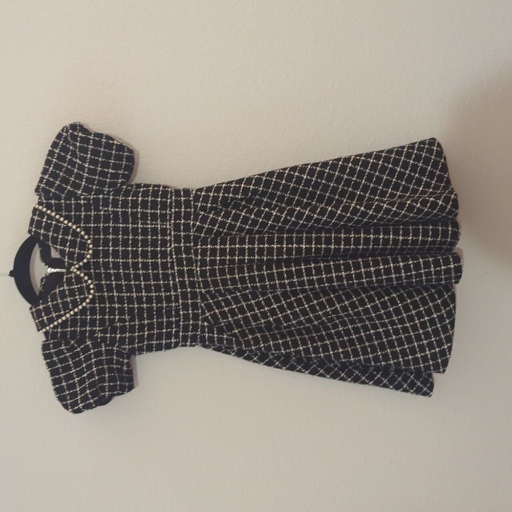 Ivy City Co Girls Mommy+Me Black And White Plaid Dress